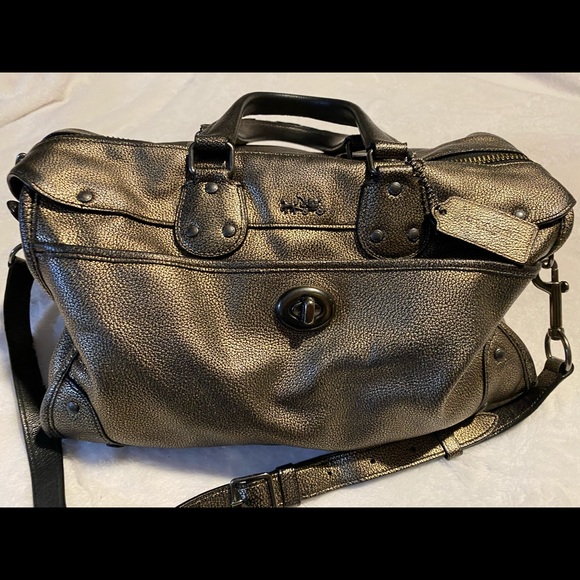 Coach Rhyder gold metallic leather satchel - Picture 13 of 16